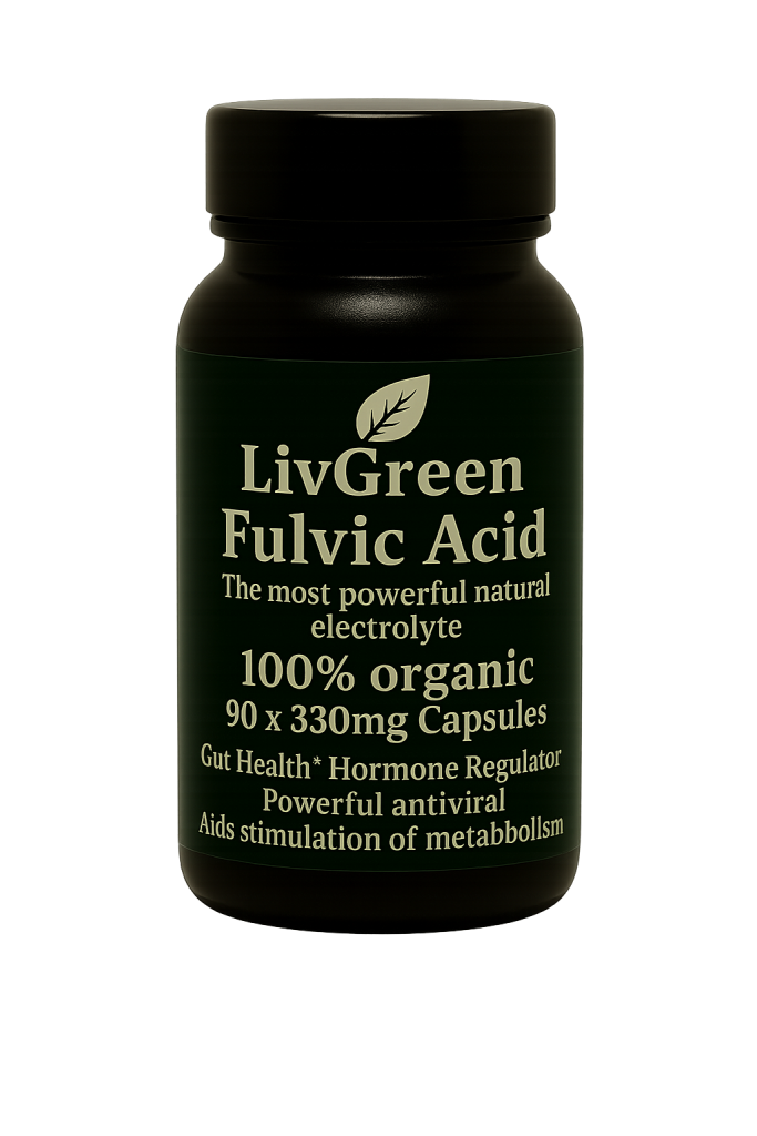 LivGreen Fulvic Acid – 100% Organic (90 x 330mg Capsules)
